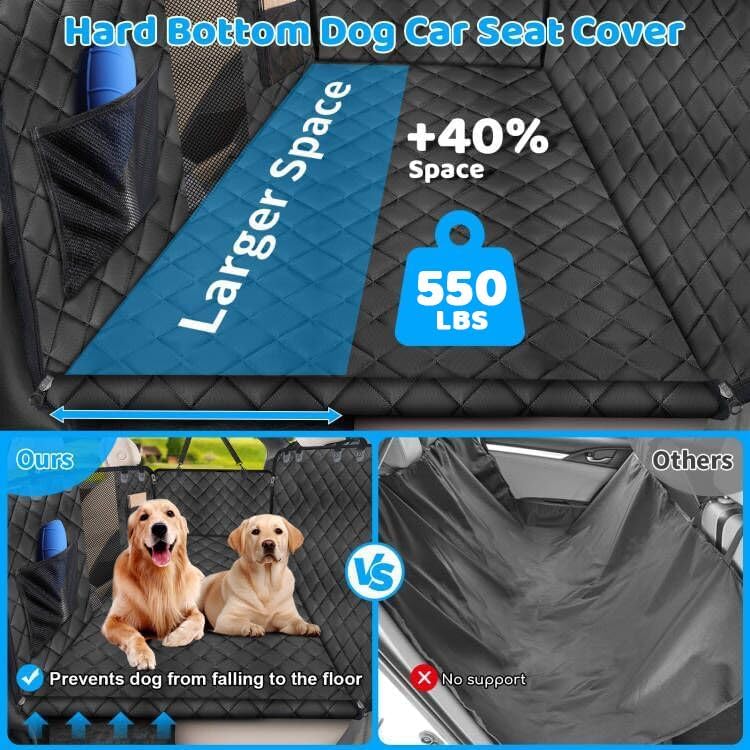 URPOWER XL Dog Back Seat Extender for Crew Cab Truck, Hard Bottom Dog Car Seat Cover Holds 550lbs Waterproof Dogs Car Hammock Pet Backseat, Pet Truck Accessories for F150 / RAM 1500/ Tundra Crew Cab - Image 2